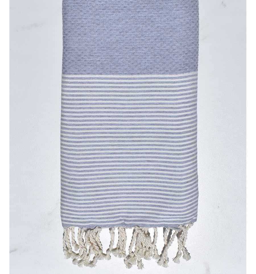 Serviette de plage plate gris bleu fumée