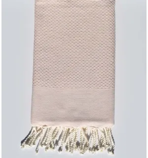 Serviette de plage unie rose clair mélangé  - 1