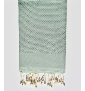 Serviette de plage unie vert lichen clair  - 1