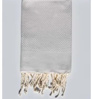 Serviette de plage unie couleur argile  - 1