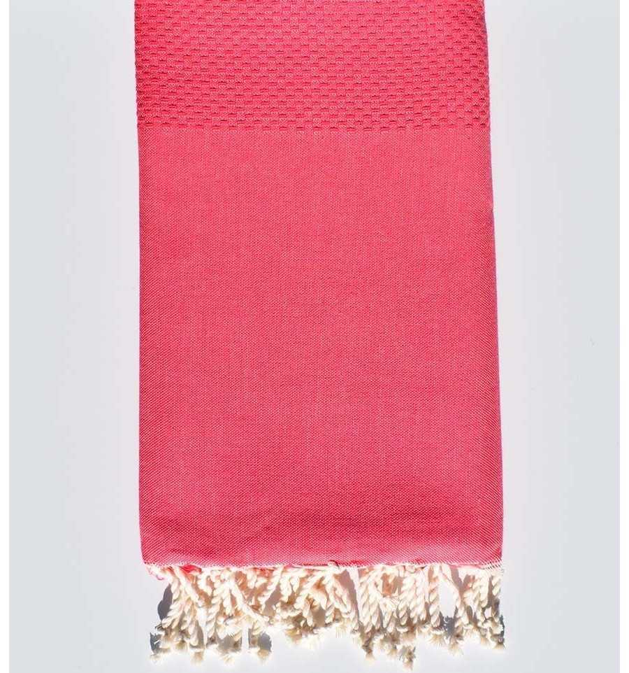 Serviette de plage unie rose vif clair