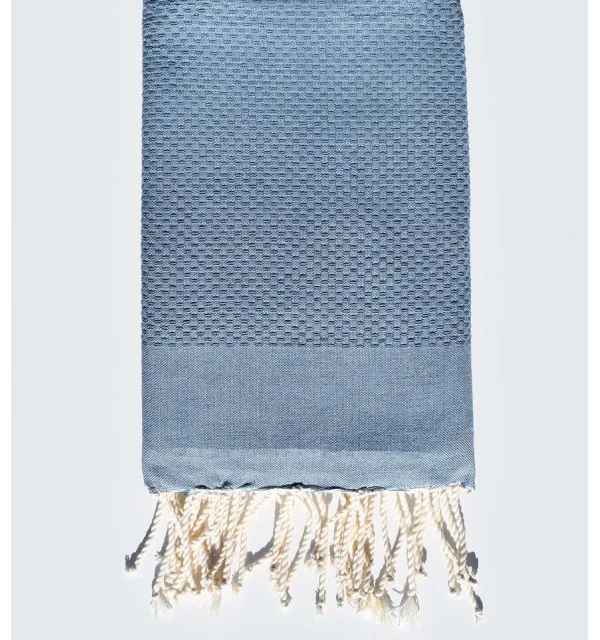 Serviette de plage unie bleu horizon - 1