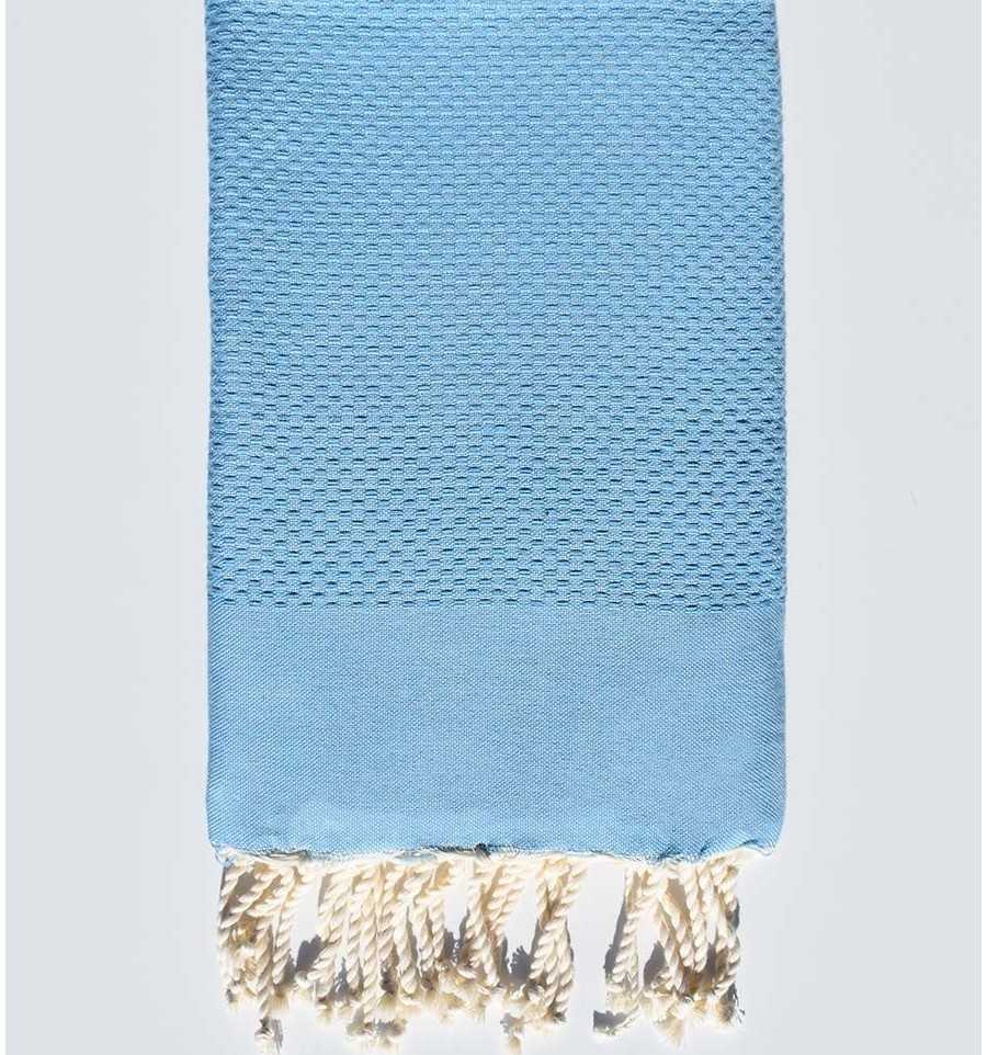 Serviette de plage unie bleu pastel