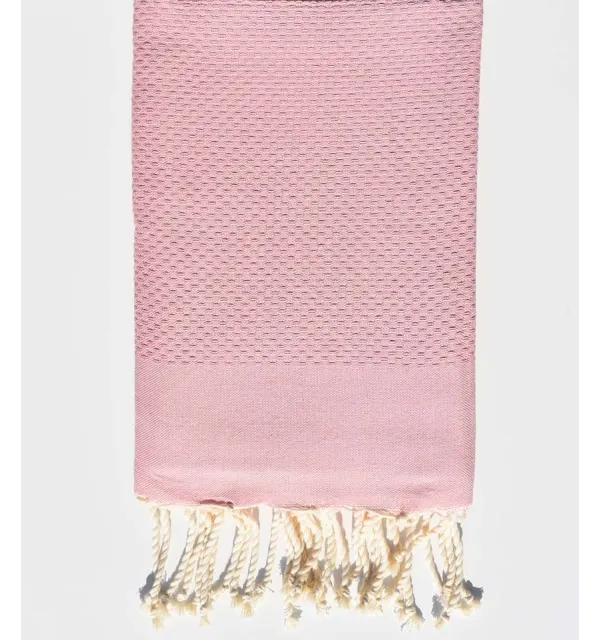 Serviette de plage unie rose pale - 1