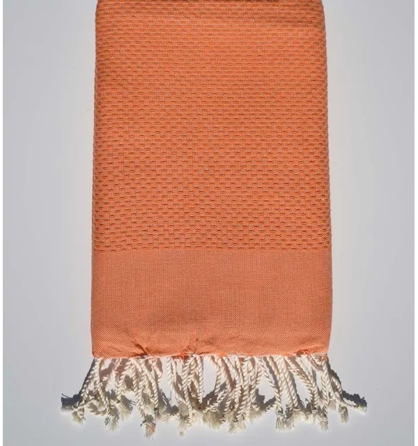 Serviette de plage unie orange tangerine - 1