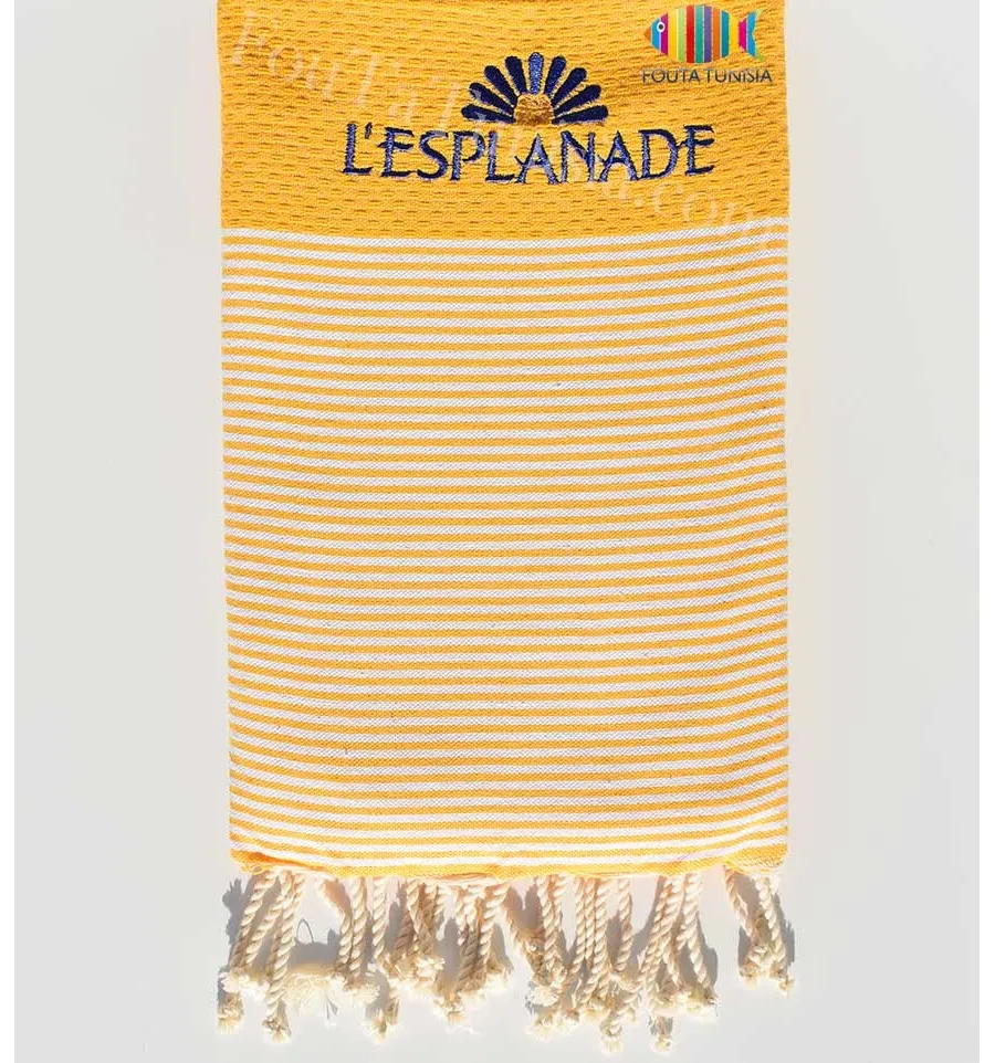 Serviette de plage nid d'abeille broderie l'esplanade Fouta Tunisia - 2