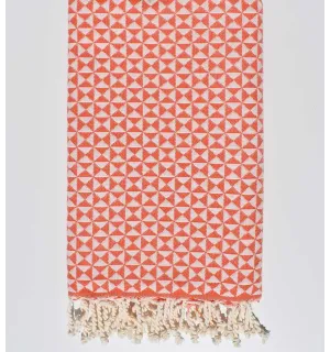 Serviette de plage papillon orange carotte Fouta Tunisia - 1