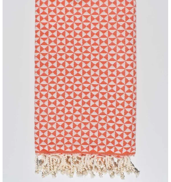 Serviette de plage papillon orange carotte Fouta Tunisia - 1