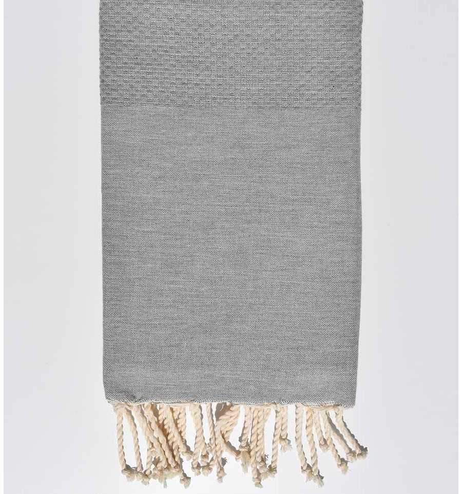 Serviette de plage unie gris acier