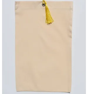Pochette fouta beige clair nœud pompon jaune Fouta Tunisia - 1