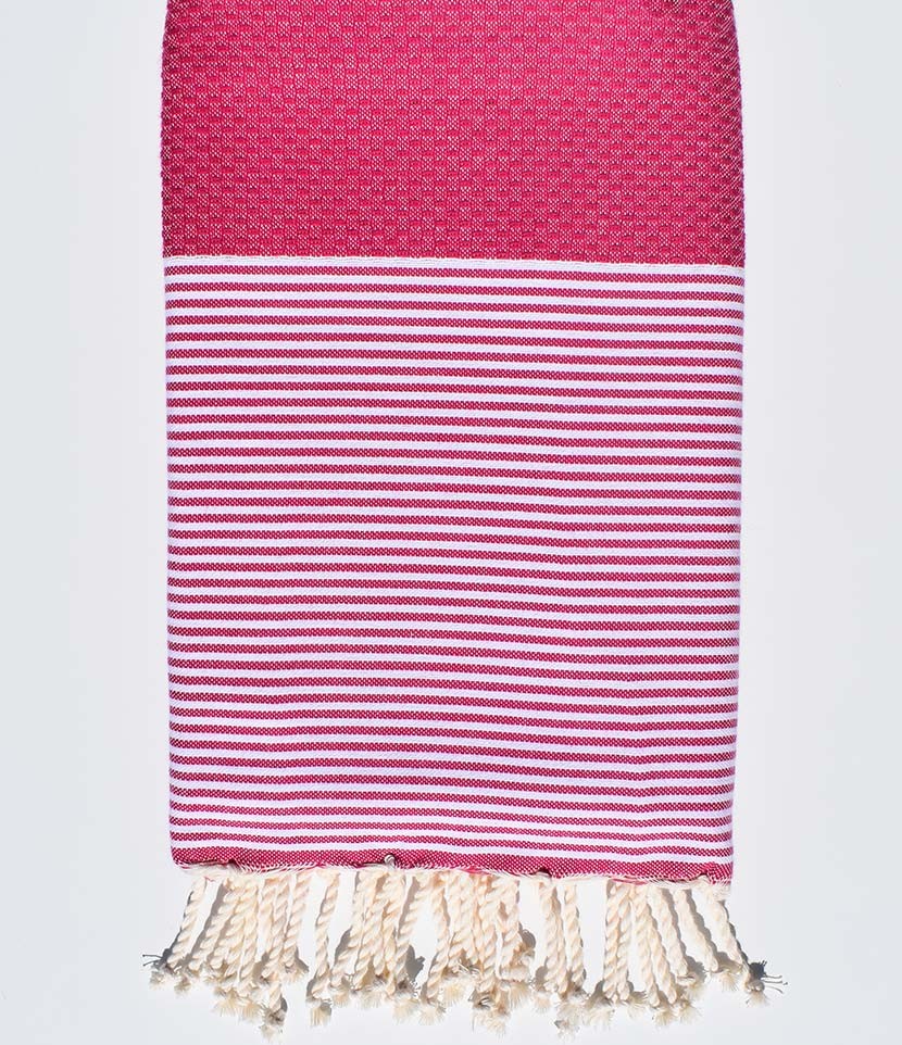 Fouta nid d'abeille prune Fouta Tunisia - 1