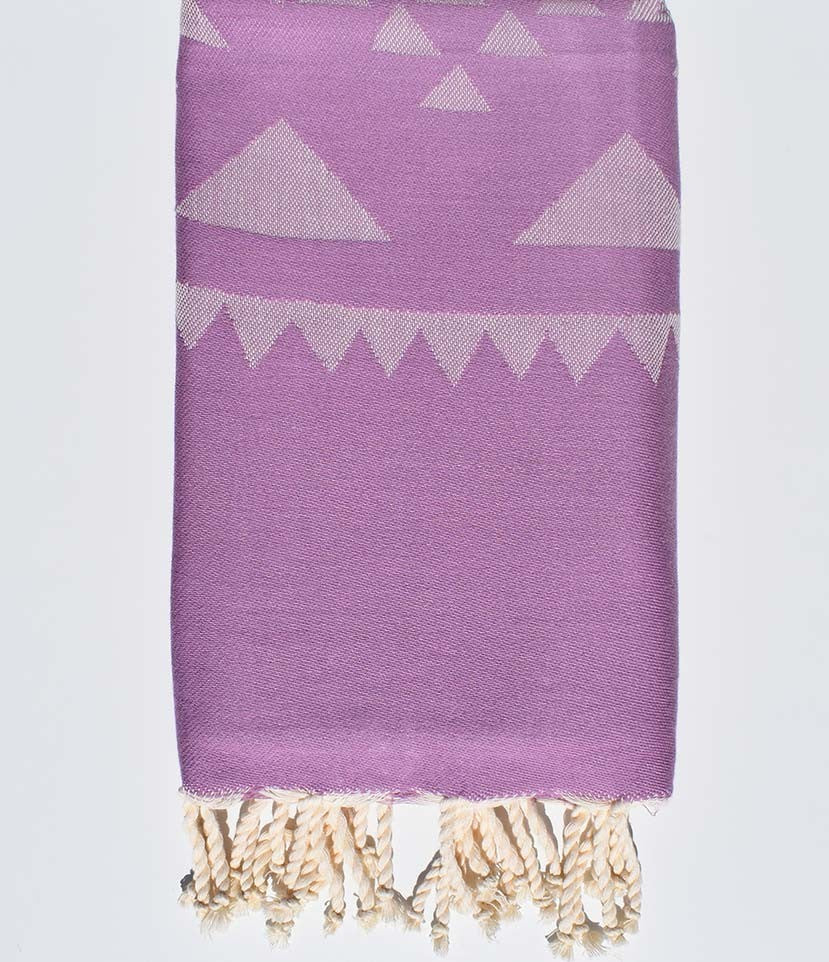 Serviette de plage bohémian mauve Fouta Tunisia - 1