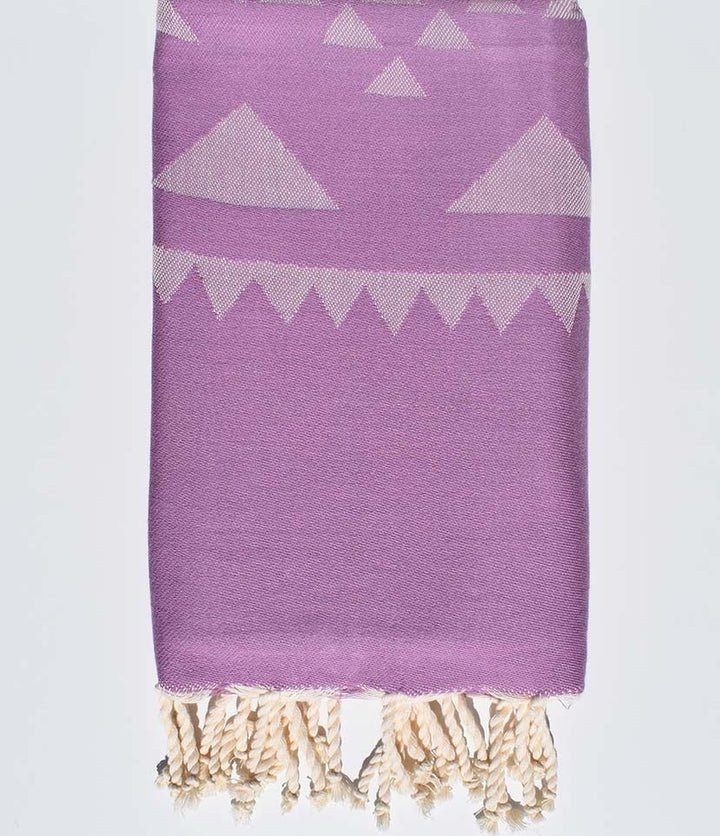 Serviette de plage bohémian mauve Fouta Tunisia - 1