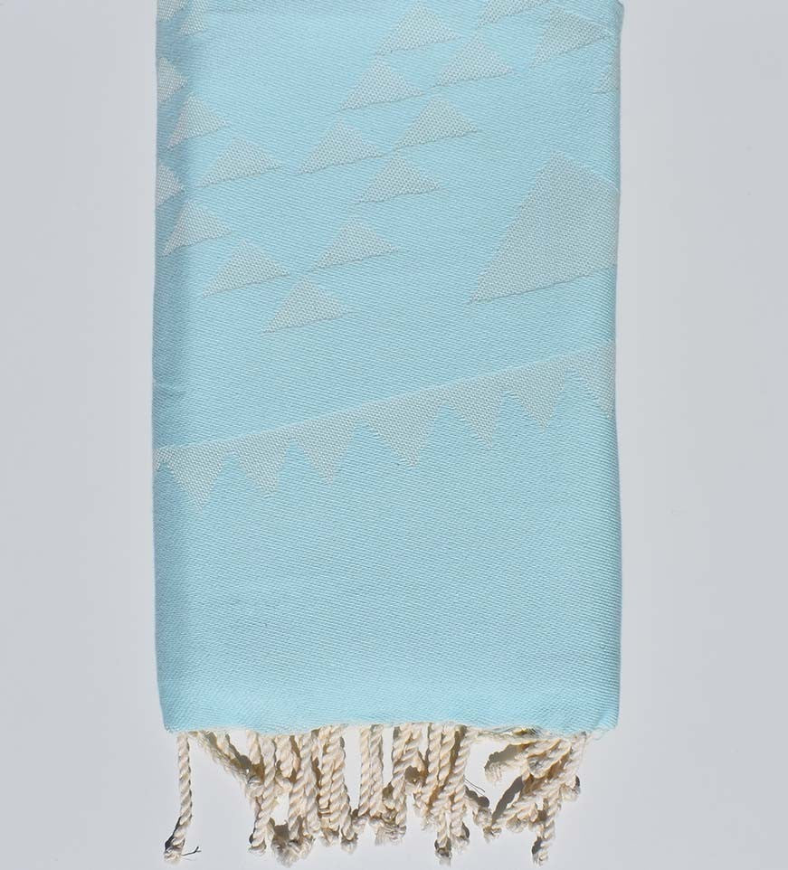Serviette de plage bohémian bleu azurin Fouta Tunisia - 1