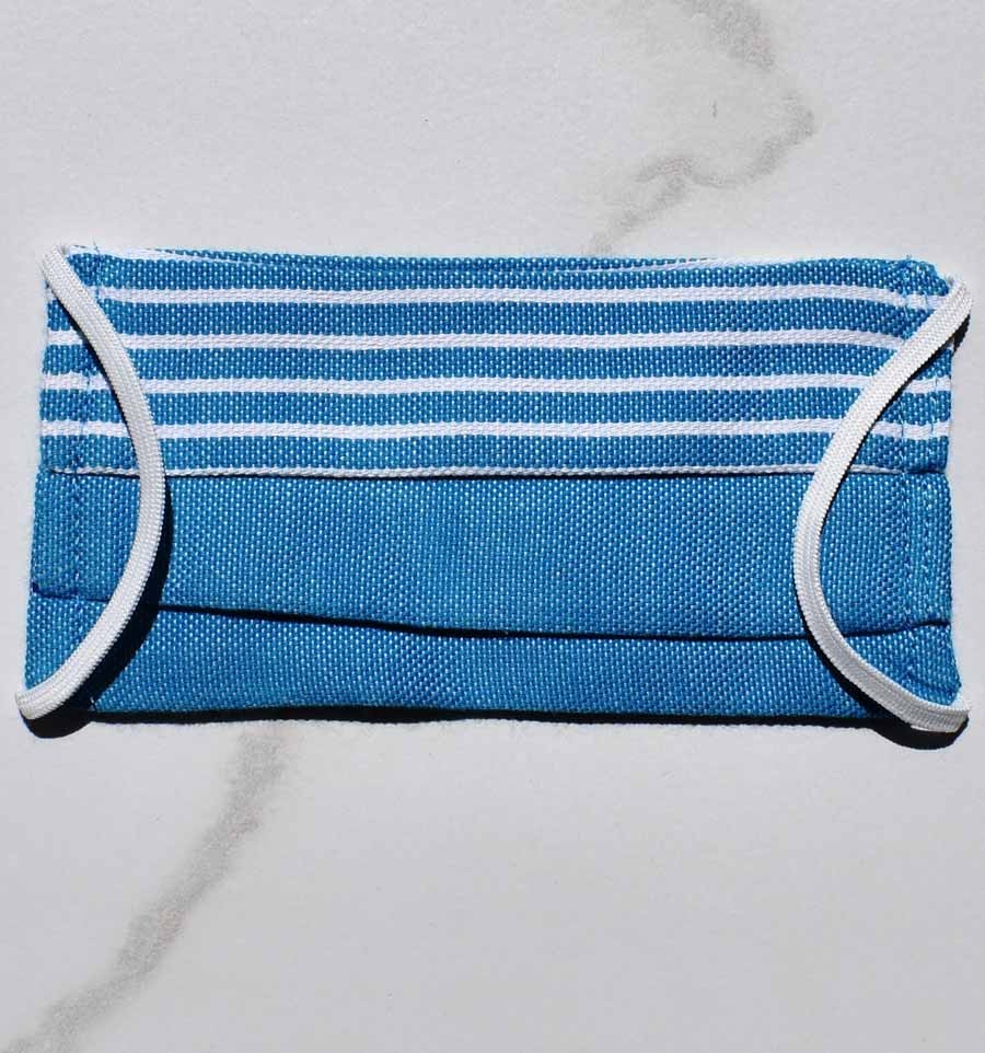 Masque de protection pour enfant bleu avec rayures  - 1