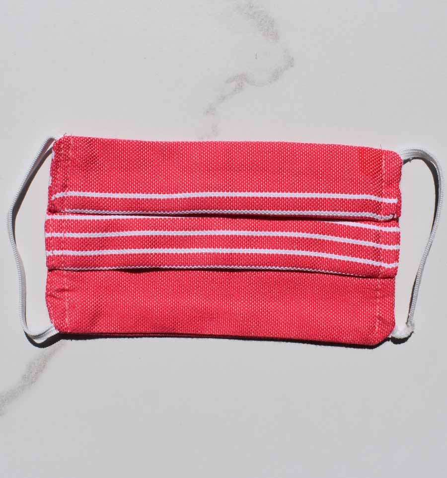 Masque de protection pour enfant rose avec rayures  - 1