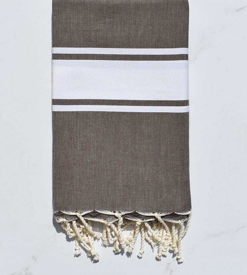 Serviette de plage Plate taupe foncé  - 1