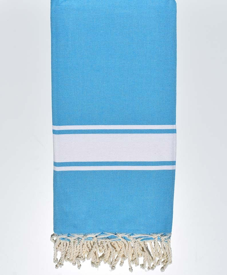Jeté bleu cyan 2m*2m Fouta Tunisia - 1