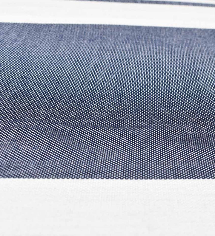 Jeté bleu foncé rayée blanc créme  - 3