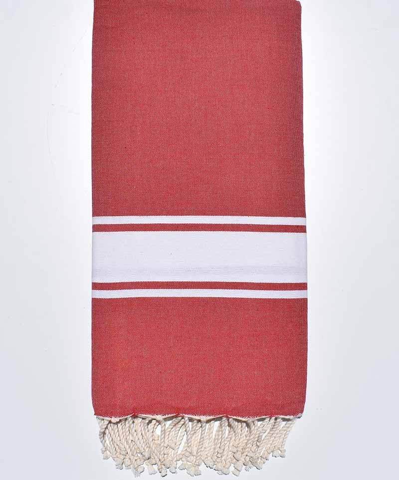 Jeté rouge feu Fouta Tunisia - 1