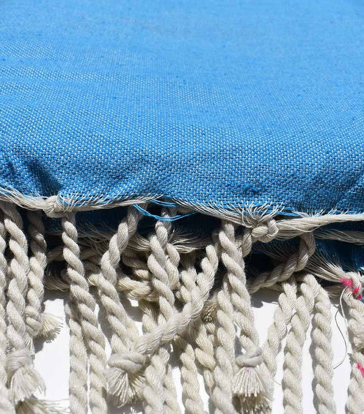 Jeté bleu Cæruleum avec rayures Fouta Tunisia - 3