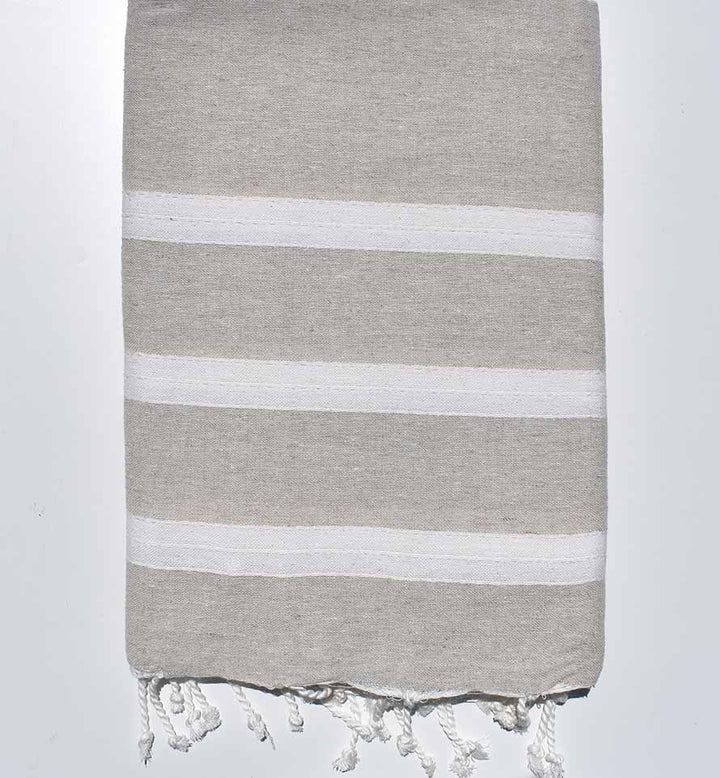 Jeté moyenne écru lin et blanc crème 1.5m*2.4m  - 1