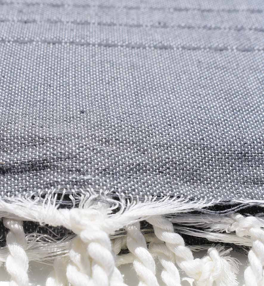 Jeté moyenne gris 1.5m*2.5m Fouta Tunisia - 2