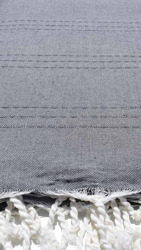 Jeté moyenne gris 1.5m*2.5m Fouta Tunisia - 3