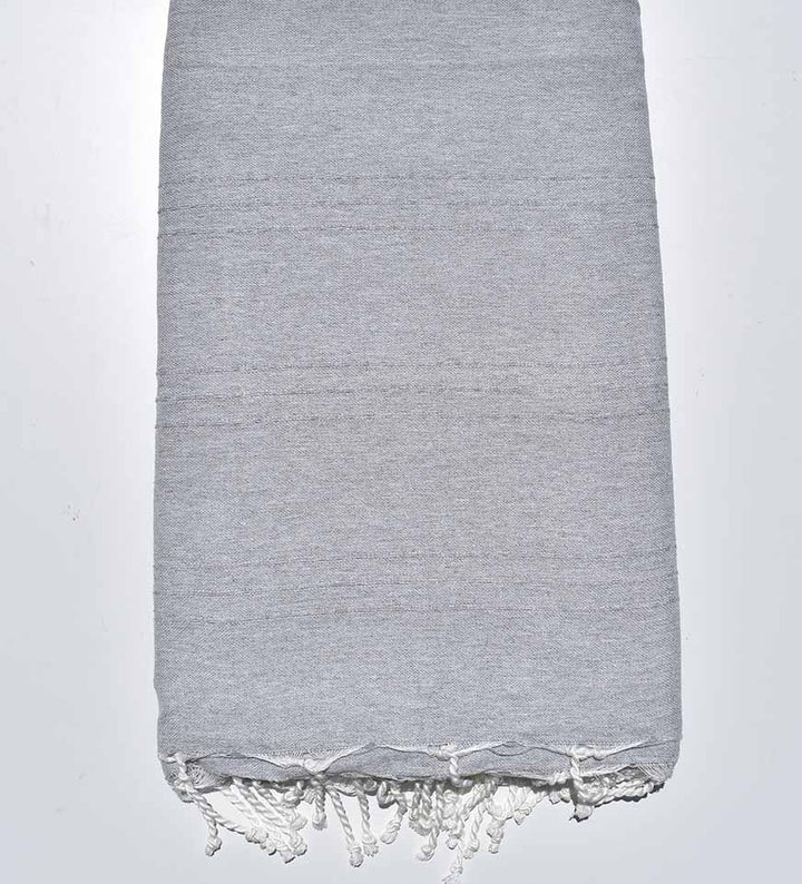 Jeté moyenne gris clair 1.5m*2.5m Fouta Tunisia - 1