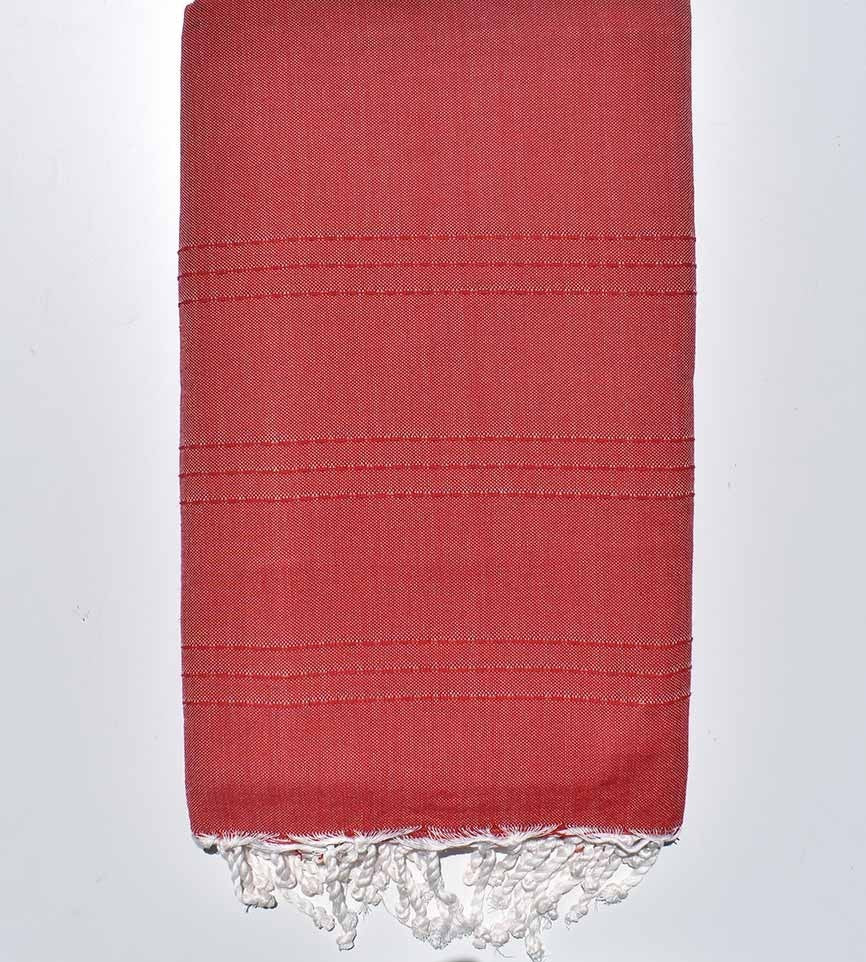 Jeté moyenne rouge 1.5m*2.5m Fouta Tunisia - 1