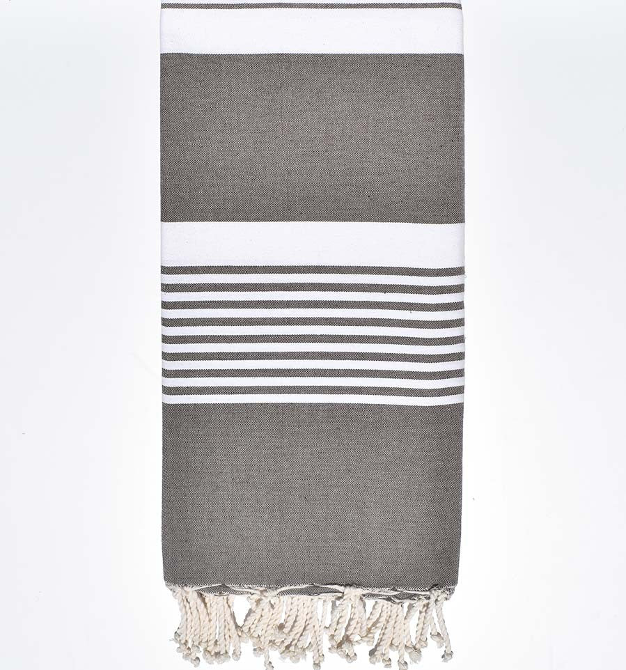 Jeté taupe foncé 1.90m*2m Fouta Tunisia - 1