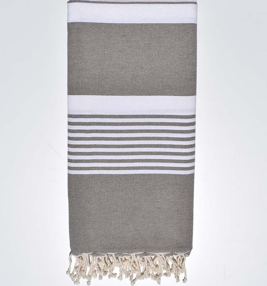 Jeté taupe 1.90m*2m Fouta Tunisia - 1