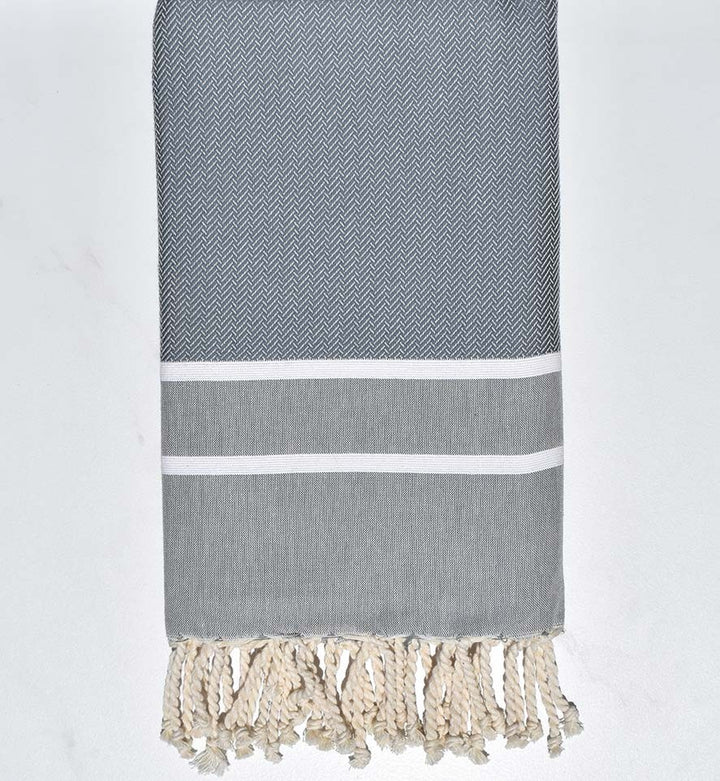 Fouta Chevron gris horizon Fouta Tunisia - 3