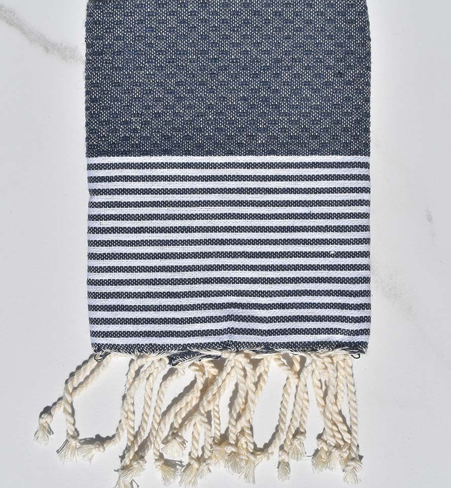 Serviette de table bleu gris foncé  - 1