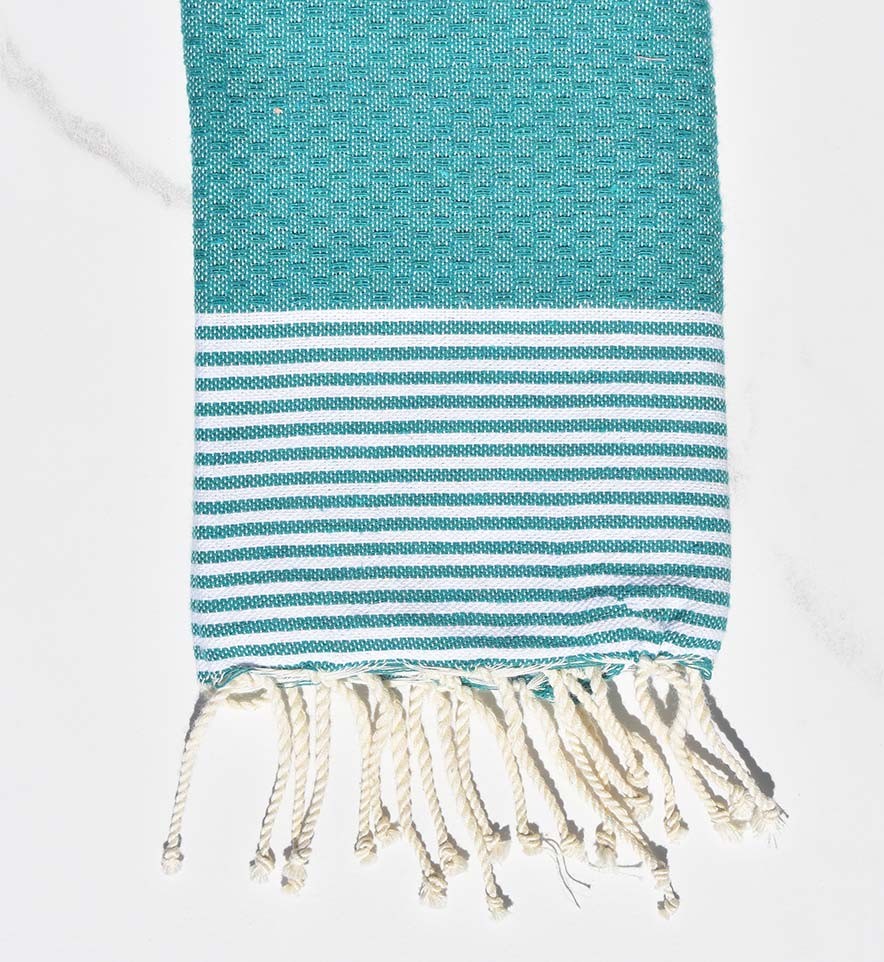 Serviette de table vert sarcelle Fouta Tunisia - 1