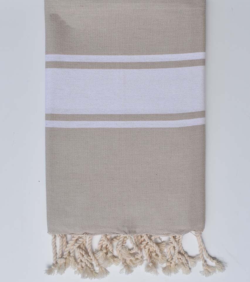 Fouta plate beige kaki Fouta Tunisia - 1