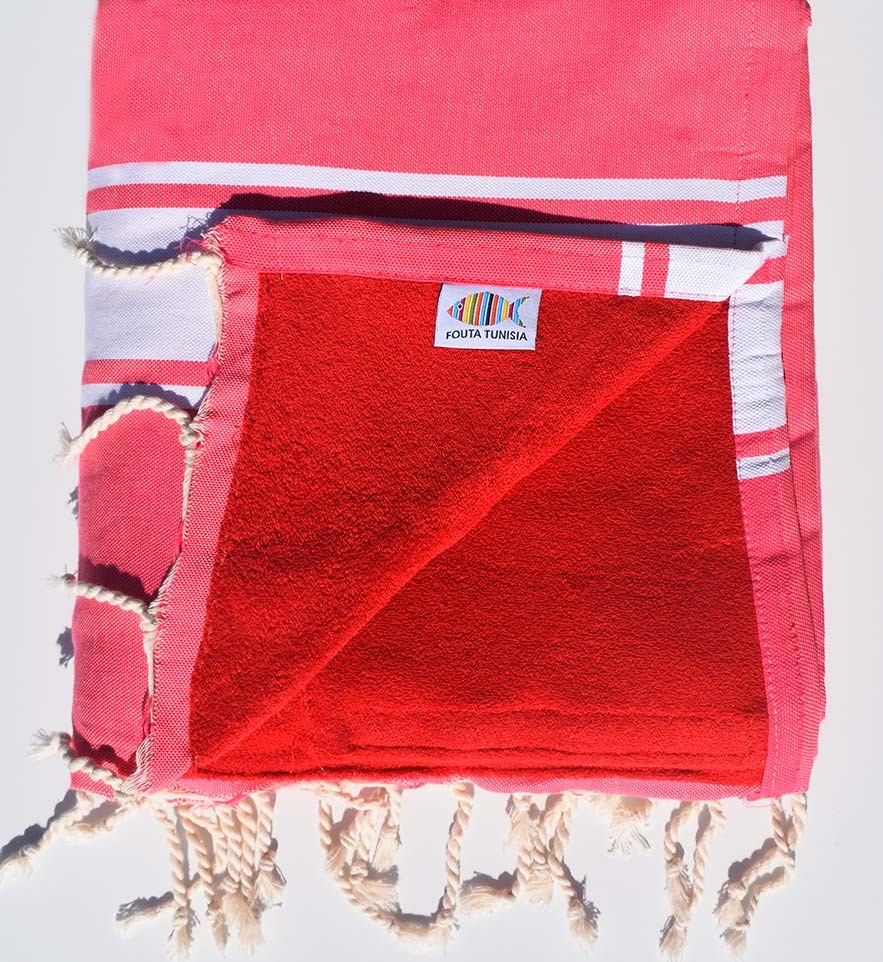 fouta éponge rose  - 3
