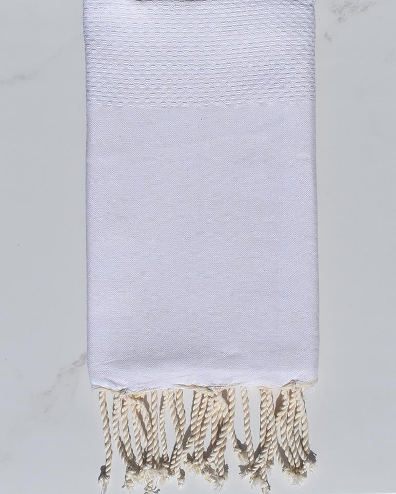 FOUTA nid d'abeille unie blanc crème Fouta Tunisia - 1