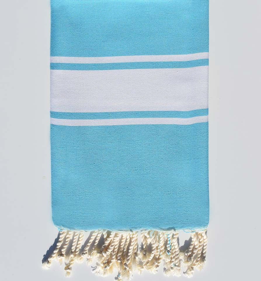 Fouta Plate bleu dragée Fouta Tunisia - 1