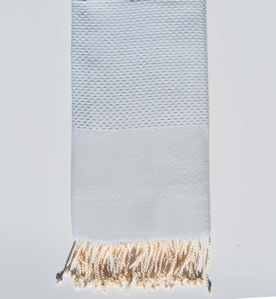 FOUTA nid d'abeille unie bleu pastel clair Fouta Tunisia - 1