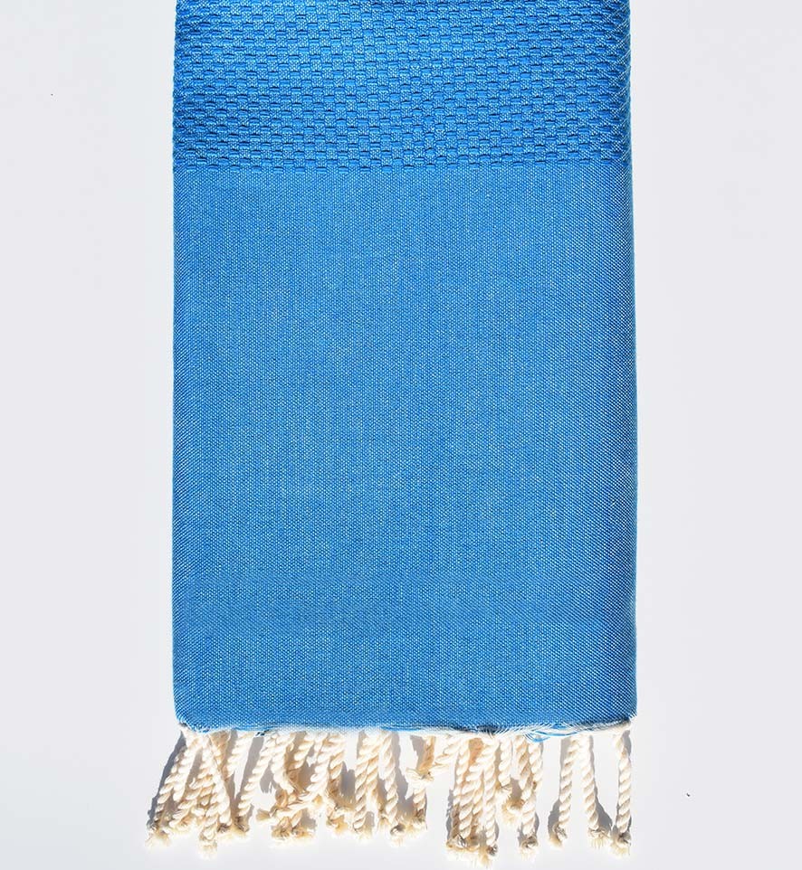 FOUTA nid d'abeille unie canard Fouta Tunisia - 1