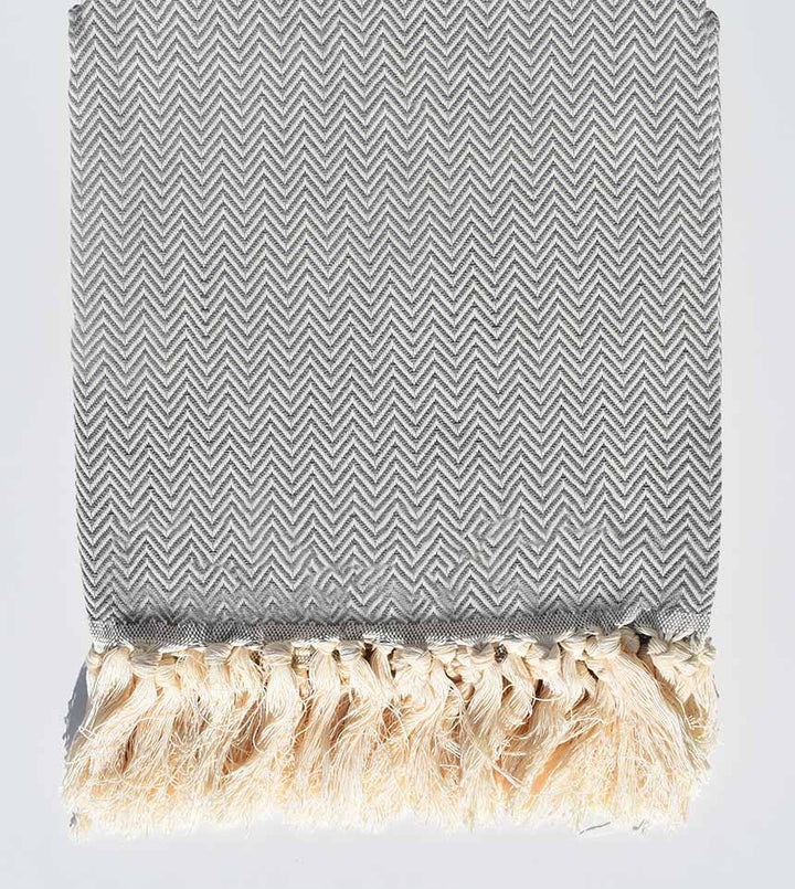 Plaid gris moyen Fouta Tunisia - 1