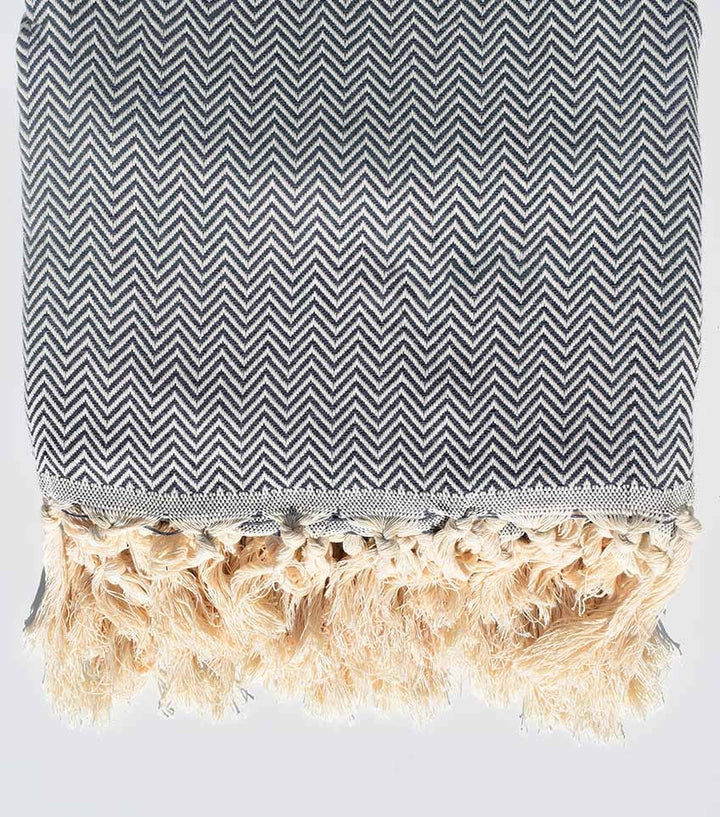 Plaid Bleu turquin 2.5m*1.6m Fouta Tunisia - 1