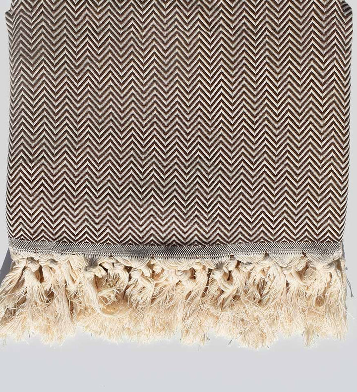 Plaid noisette 2.6m*1.6m Fouta Tunisia - 1