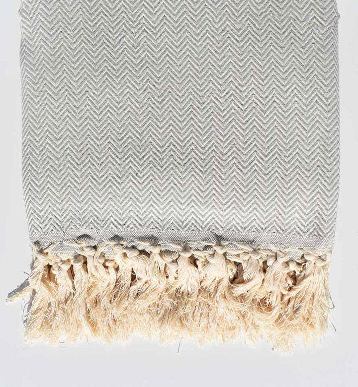 Plaid gris acier 2.6m*1.6m Fouta Tunisia - 1