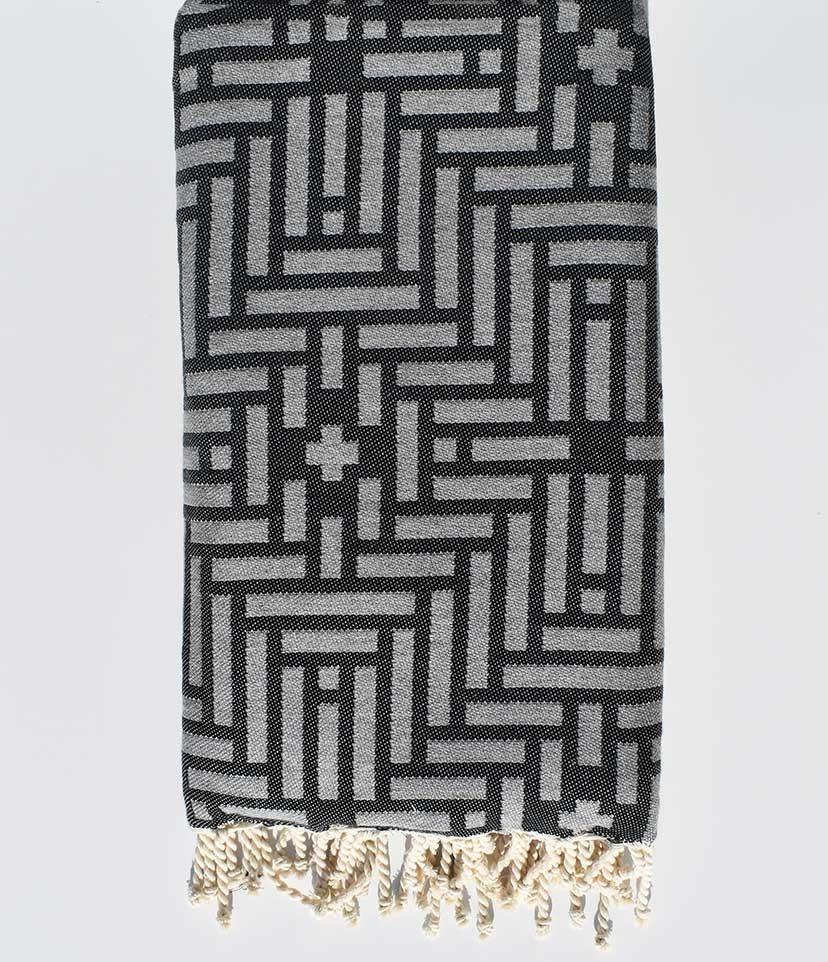 Jeté gris foncé et gris moyen 2m*2.9m  - 1