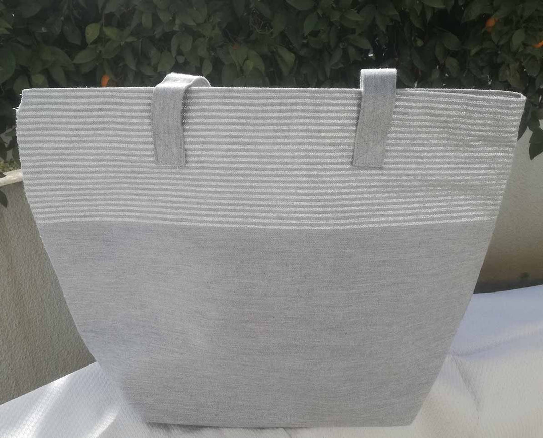 Sac gris avec lurex Fouta Tunisia - 3