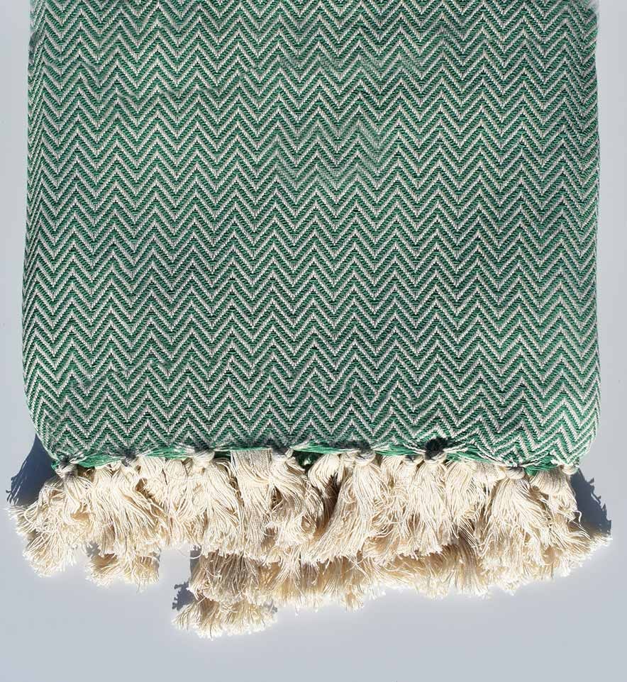 Plaid vert 2.6m*1.6m Fouta Tunisia - 1