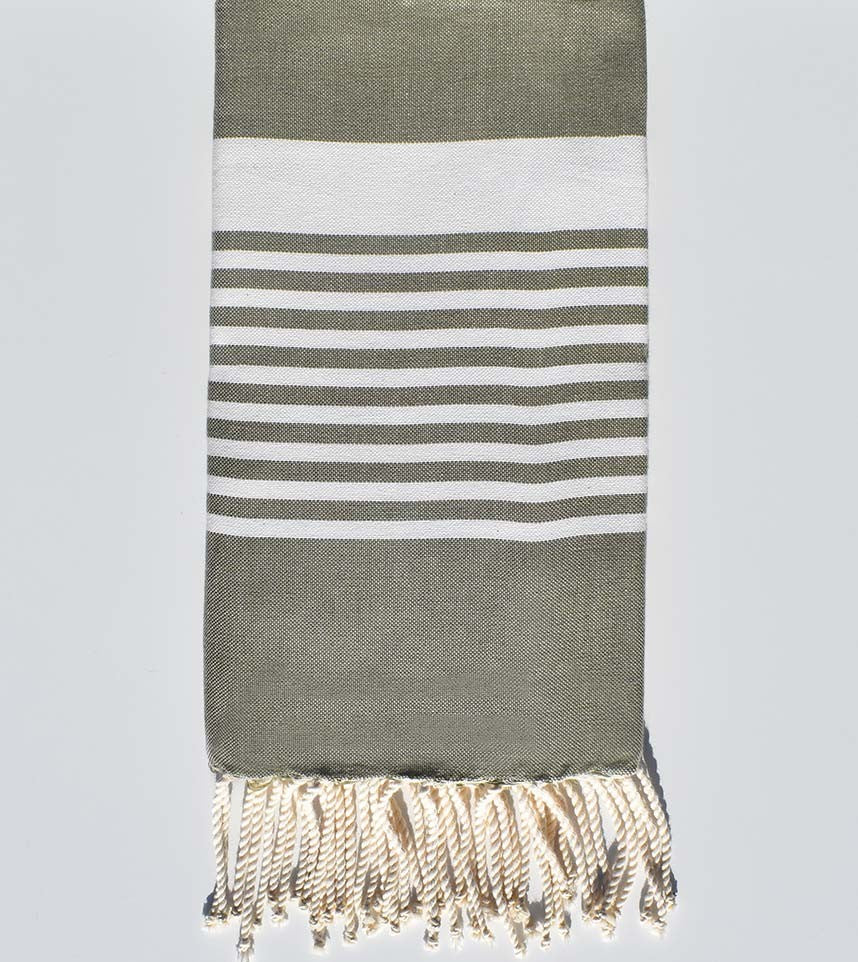 Fouta arthur vert olive pâle  - 1