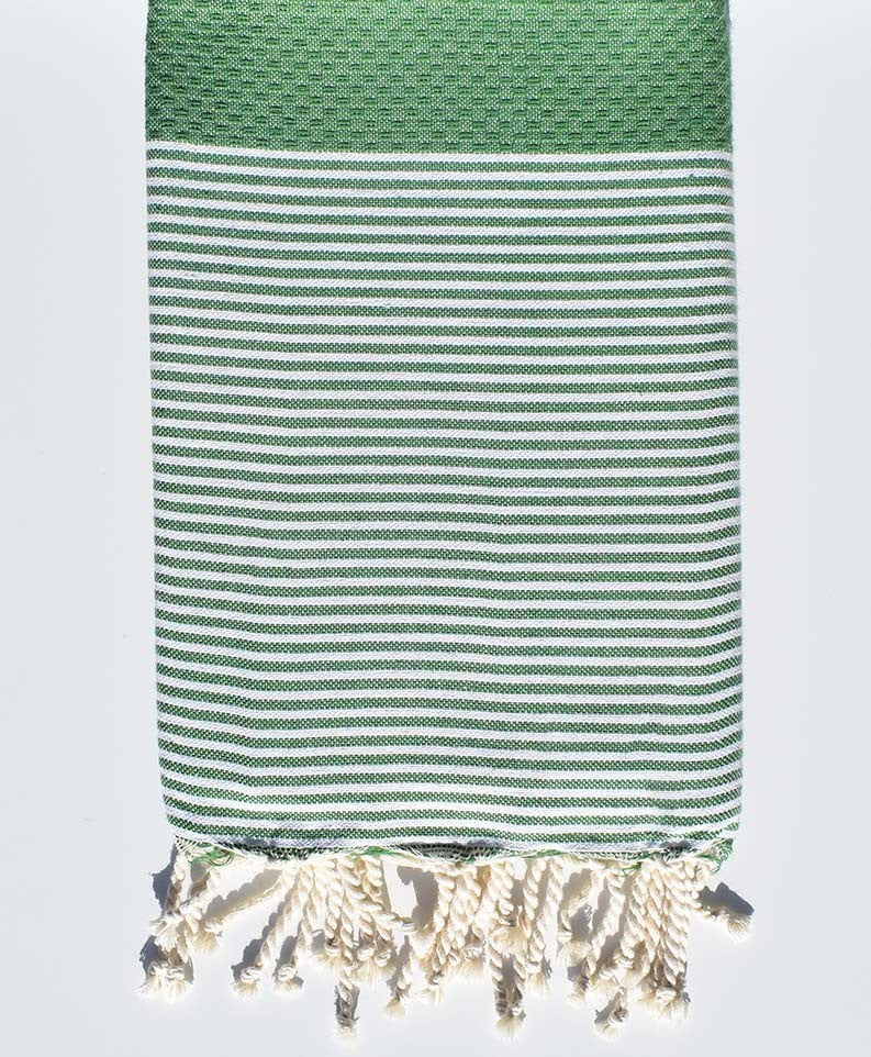 Fouta nid d'abeille vert moyen  - 1